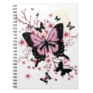 Cherry Blossom Butterflies Notizblock