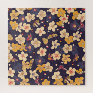 Cherry Blossom Butterfly Asian Print