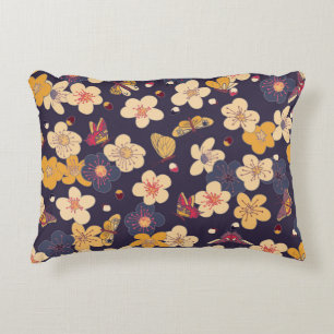 Cherry Blossom Butterfly Asian Print Dekokissen
