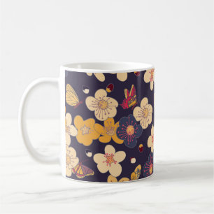 Cherry Blossom Butterfly Asian Print Kaffeetasse