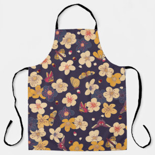 Cherry Blossom Butterfly Asian Print Schürze
