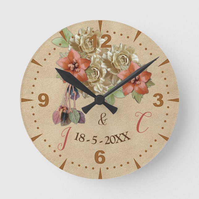 Cherry Blossom Clock Runde Wanduhr (Vorderseite)