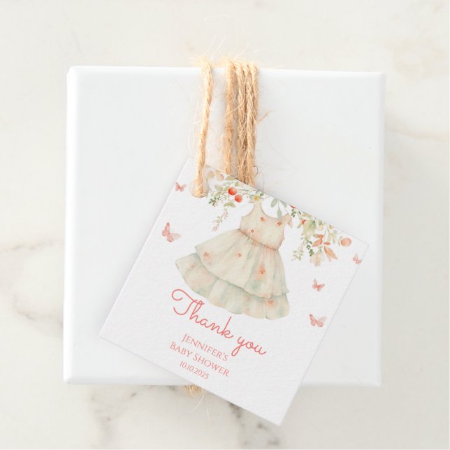 Cherry Blossom Clothesline Baby Dusche Vielen Dank Geschenkanhänger (Beispiel)