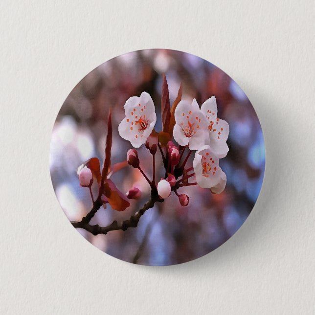 Cherry Blossom Cluster mit rosa und blau Button (Vorderseite)
