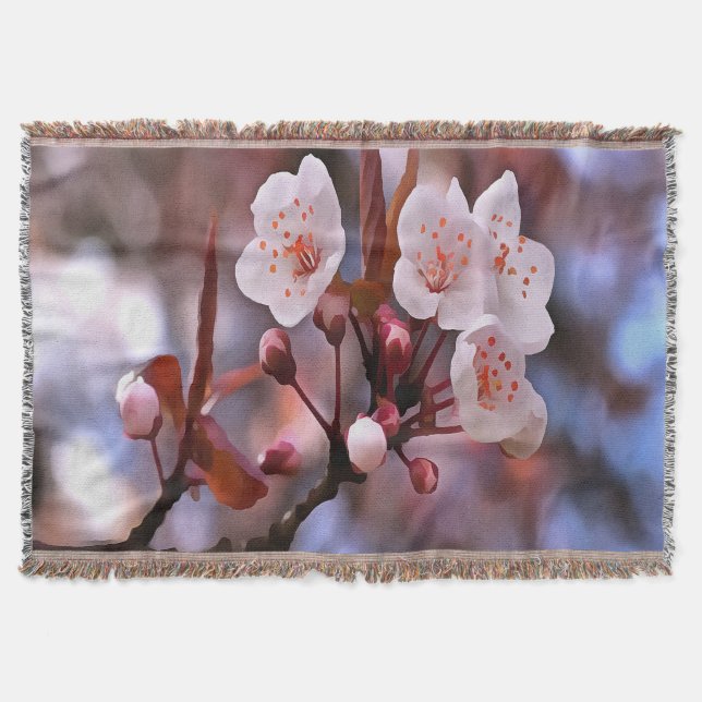 Cherry Blossom Cluster mit rosa und blau Decke (Vorderseite)