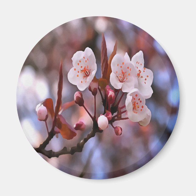 Cherry Blossom Cluster mit rosa und blau Magnet (Vorne)
