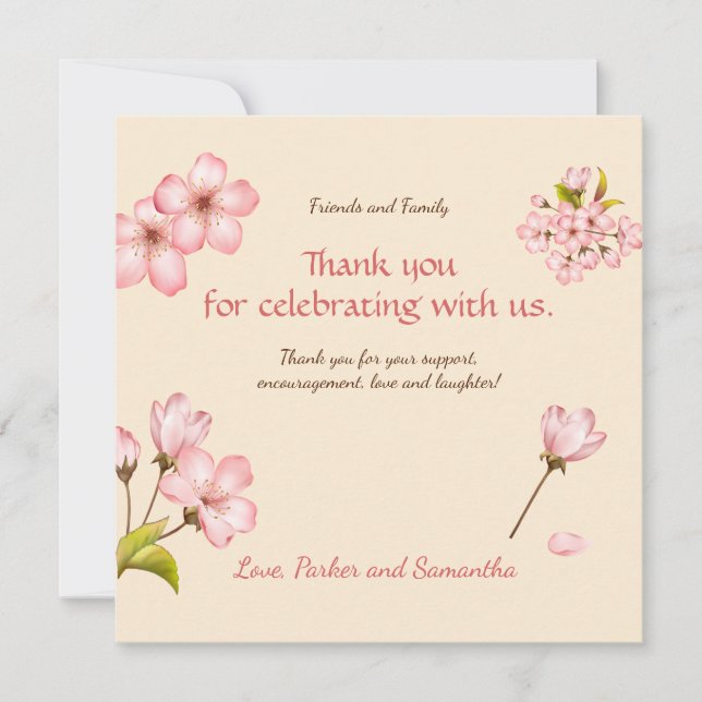 Cherry Blossom Dankeskarte (Vorderseite)