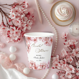 Cherry Blossom Delight Bridal Dusche Einladung Pappbecher