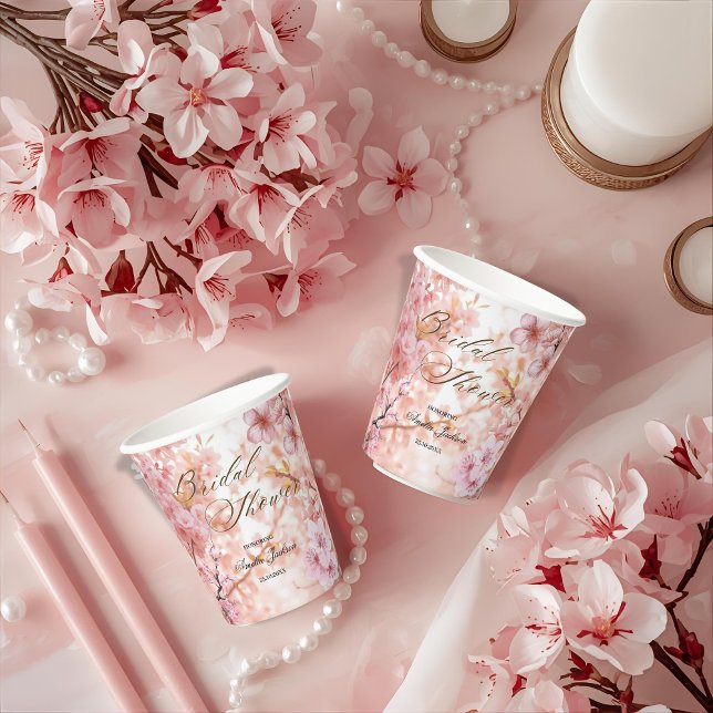 Cherry Blossom Delight Bridal Dusche Einladung Pappbecher (Von Creator hochgeladen)