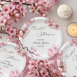 Cherry Blossom Delight Bridal Dusche Einladung Pappteller