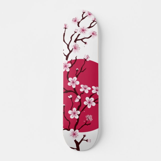 Cherry Blossom Design Skateboard Deck (Vorne)
