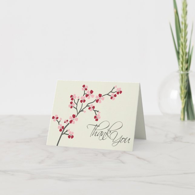 Cherry Blossom Designer Carte de remerciements 2 ( (Devant)