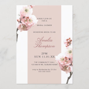 Cherry Blossom Dusty Pink Brautparty Einladung