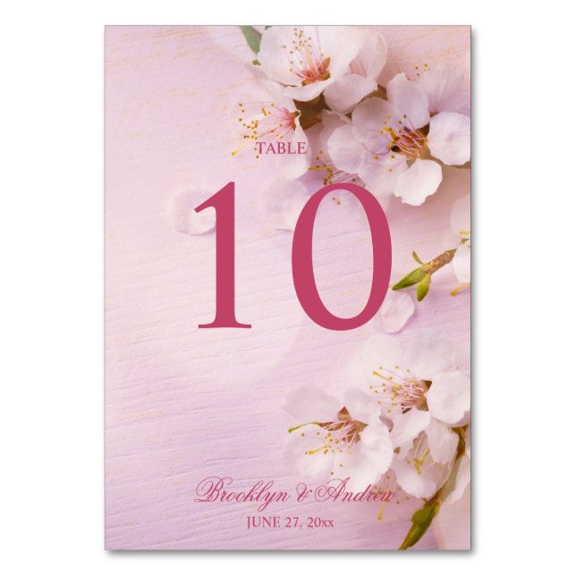 Cherry Blossom Elegant Hochzeiten Tischnummern (Vorderseite)