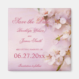 Cherry Blossom Elegant Speichern Sie das Datum Mag Magnet