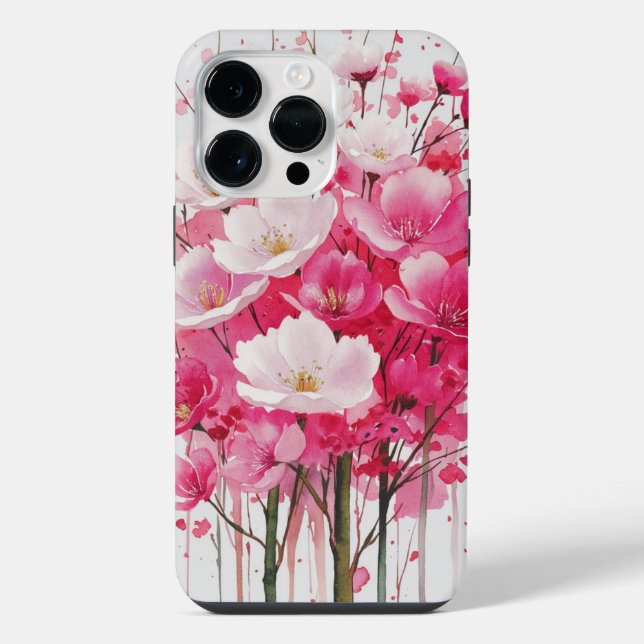 Cherry Blossom Elegante - Blumendesign iPhone 14 Pro Max Hülle (Rückseite)