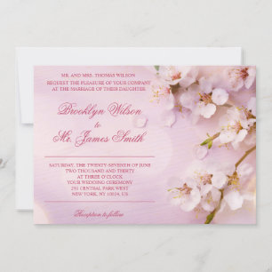 Cherry Blossom Élégante invitation de mariage