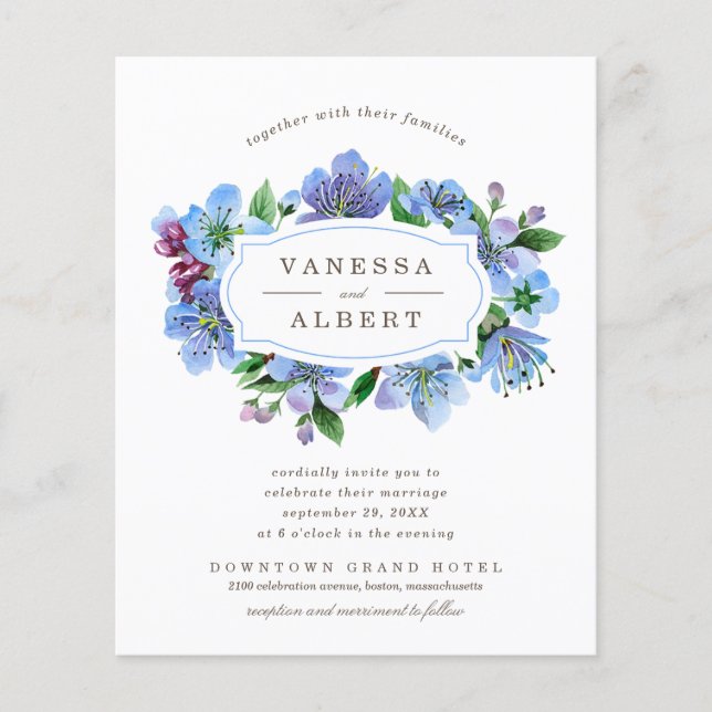 Cherry Blossom Eleganter Rahmen BUDGET Hochzeit (Vorderseite)