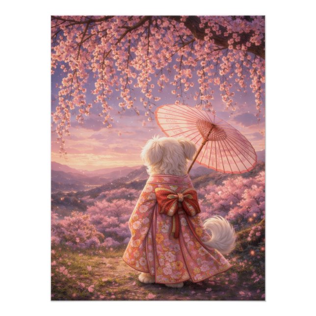 Cherry Blossom Evening – Quiet Japan Poster (Vorderseite)