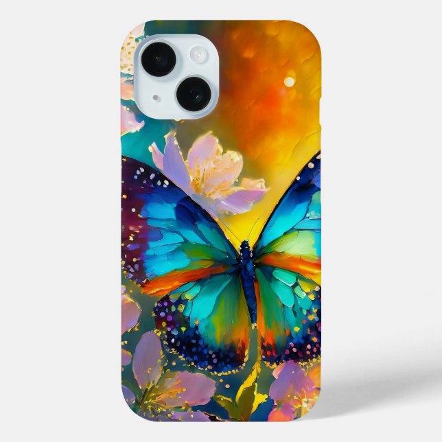 Cherry Blossom Fantasy Sunrise Butterfly Case-Mate iPhone Hülle (Rückseite)