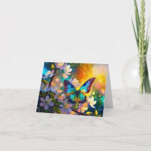 Cherry Blossom Fantasy Sunrise Butterfly Karte