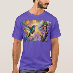 Cherry Blossom Fantasy Sunrise Hummingbird T-Shirt