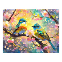 Cherry Blossom Fantasy Sunrise Songbirds