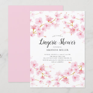 Cherry Blossom Floral Bridal Lingerie Dusche Einladung