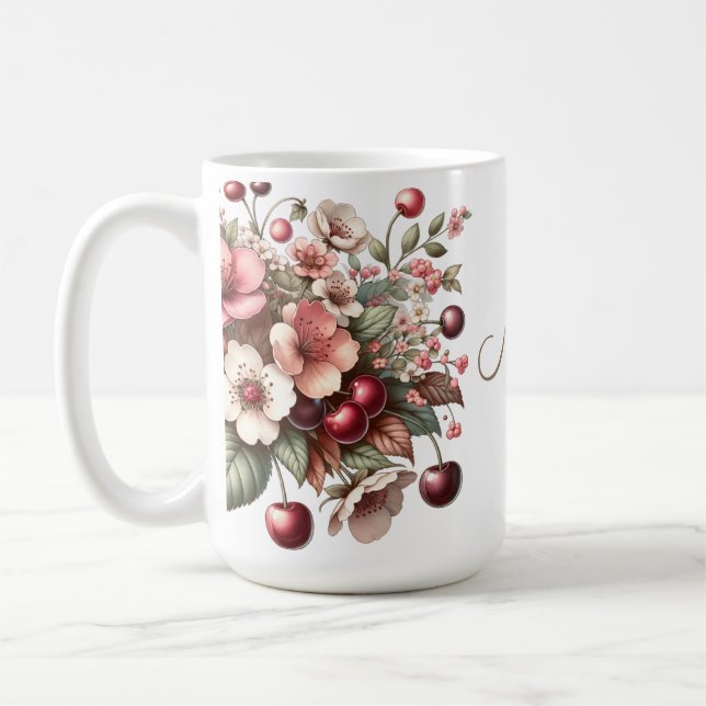 Cherry Blossom Floral Geburtstag Kaffeetasse (Links)