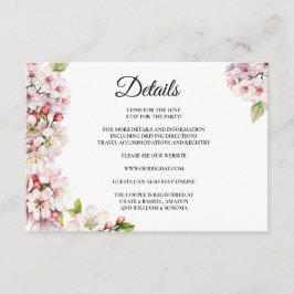 Cherry Blossom Florals Enclosure Card Details Begleitkarte