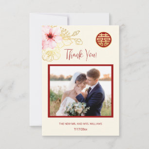 Cherry Blossom Foto Chinesische Hochzeit Dankeskarte