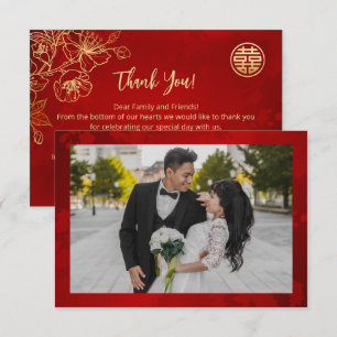 Cherry Blossom Foto Chinesische Hochzeit Dankeskarte