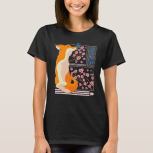 Cherry Blossom Fox Japanisch Cherry Blossom Blume T-Shirt