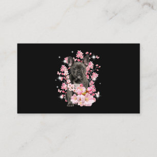 Cherry Blossom French Bulldog Hunde Blume Blumenbe Visitenkarte