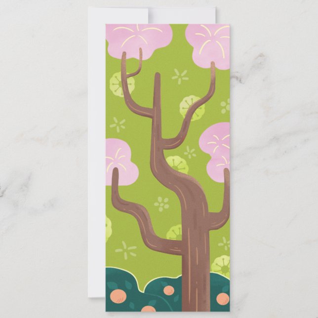 Cherry Blossom - Funky Cute Style Einladung (Vorderseite)