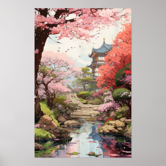 Cherry Blossom Garden Studio Poster (Vorne)