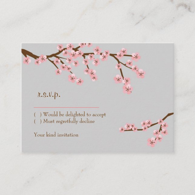 Cherry Blossom Garden Wedding RSVP Card Begleitkarte (Vorderseite)