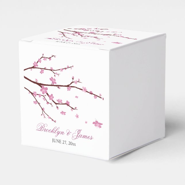 Cherry Blossom Gastgeschenk Hochzeit Boxes Geschenkschachtel (Vorderseite)