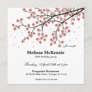 Cherry Blossom Geburtstagsparty Einladung