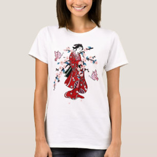 Cherry Blossom - Geisha Butterfly 2 T - Shirt