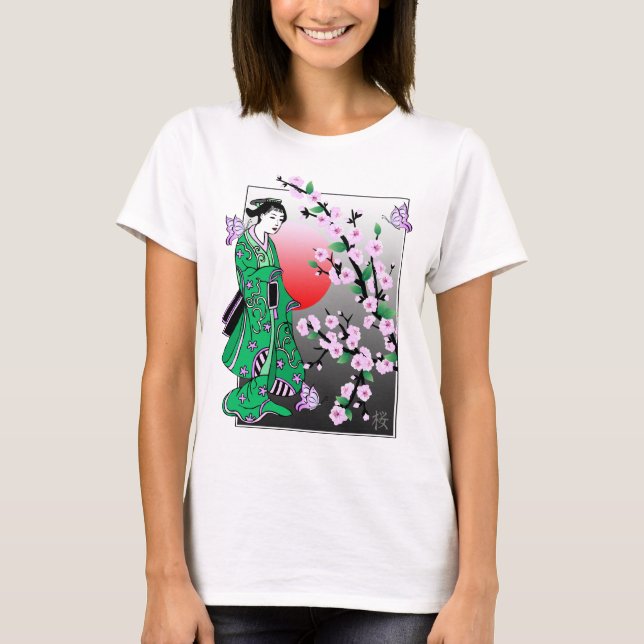 Cherry Blossom - Geisha Butterfly 3 T - Shirt (Vorderseite)
