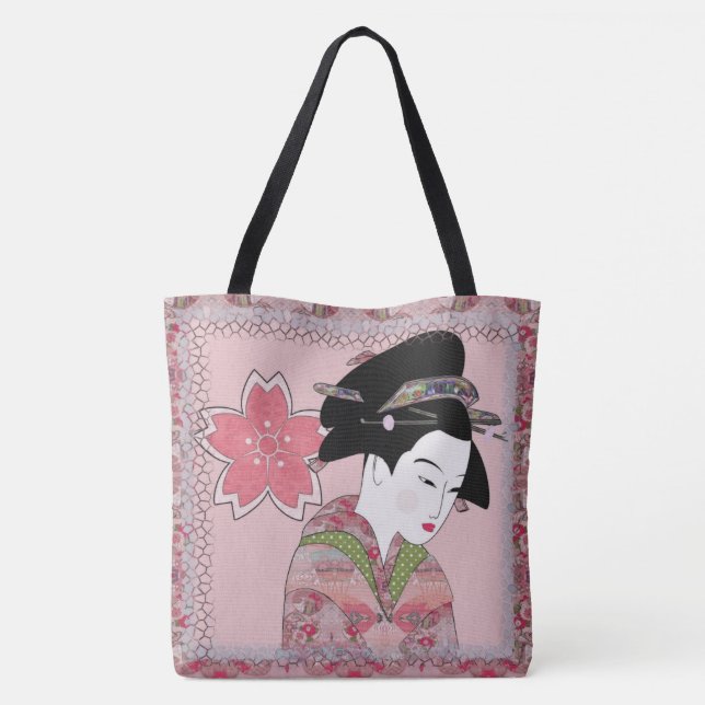 Cherry Blossom Geisha Tasche (Rückseite)