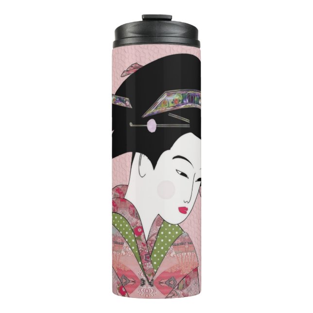 Cherry Blossom Geisha Thermosbecher (Vorderseite)