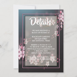 Cherry Blossom Geometric Floral Enclosure Einladung