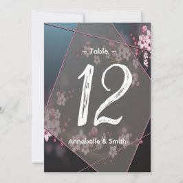 Cherry Blossom Geometric Floral Tischnummer