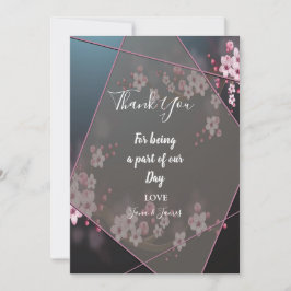 Cherry Blossom Geometric Floral vielen Dank Einladung