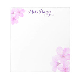 Cherry Blossom Girly Pink Floral Custom Notizblock