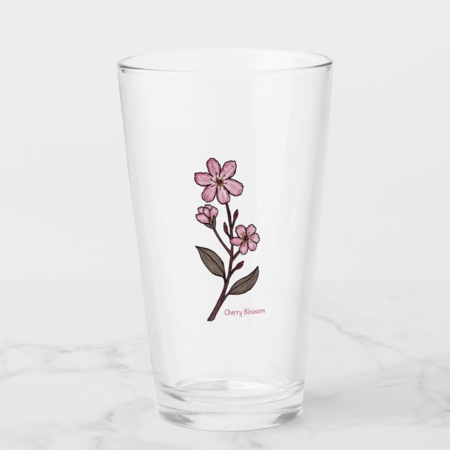 Cherry Blossom Glass Tumbler (Vorderseite)