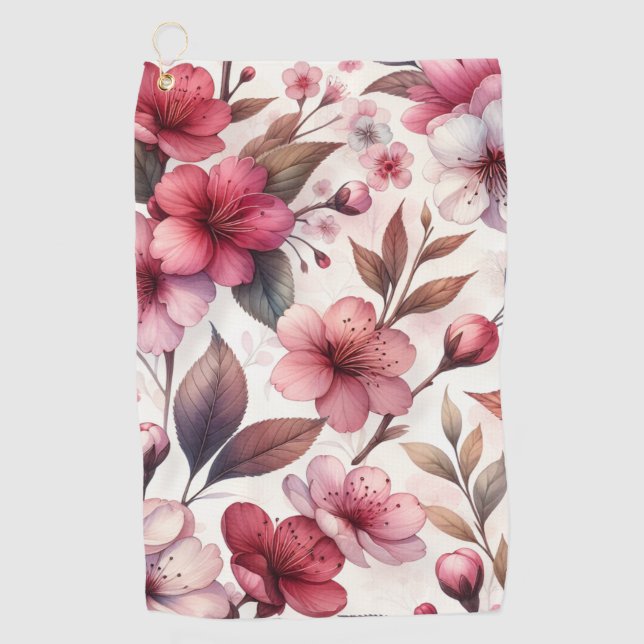 Cherry Blossom Golfhandtuch (Vorderseite)