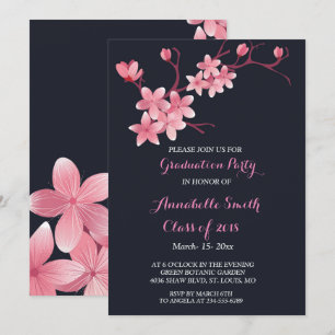 Cherry-Blossom-Graduierungspartei Einladung